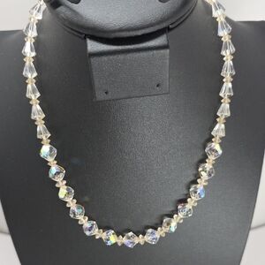 Vintage Iridescent Crystal Necklace